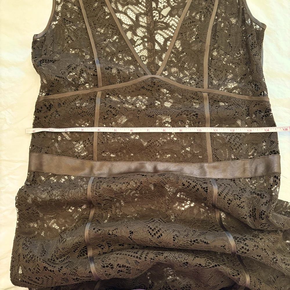 DKNY designer chocolate brown lace and camisole dress size: 4 - Picture 8 of 8